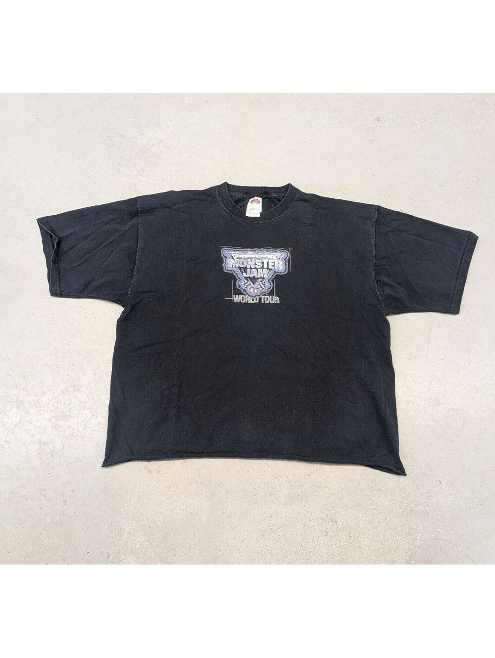 Vintage Y2K Monster Jam World Tour Cropped Black T-shirt